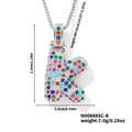 Pendente lettera K argento con cristalli colorati e specifiche delle dimensioni - Argento Multicolore K