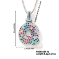 Ciondolo lettera Q in argento con zirconi colorati e indicazione delle misure - Argento Multicolore Q