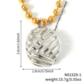 Collana a sfere dorate con ciondolo ananas traforato argento completo di misure e peso - Catena Dorata con Ciondolo Argentato (N01529-1)