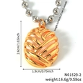 Collana con pendente ovale traforato bicolore con indicazioni di dimensioni e peso - Catena Argentata con Ciondolo Dorato (N01529-2)