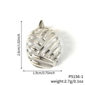 Ciondolo ananas argento traforato in acciaio inossidabile da 2,6 x 1,9 cm - Ciondolo Solo (Senza Catena) Argentato (P5156-1)