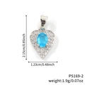 Collier cœur en argent élégant avec pierre bleue et pavé de zircons blancs - Pendentif Seul Cœur Argent Pierre Bleue (P5169-2)