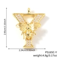 Ciondolo a lettera Y dorata con strass di cristallo e design a forma di ape - Solo Ciondolo-Lettera Y (P5165C-Y)