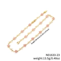 Collana dorata con pendenti a fiore in zircone rosa e giallo e accenti marquise - Stile Fiore Rosa Giallo Dorato (N01633-23)