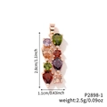 Collana con pendente in zircone AAA colorato, finitura oro rosa e pietre vivaci - Stile Gemma Multicolore (P2898-1)