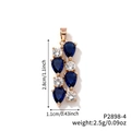 Collana in oro rosa con quattro pietre a goccia blu scuro e dettagli in zircone bianco - Stile Gemma Blu e Bianca (P2898-4)
