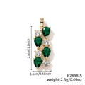 Golden necklace with emerald green pear-shaped stones and white cubic zirconia - Green and White Gem Style (P2898-5)