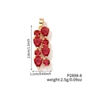 Golden pendant with red AAA cubic zirconia stones, dimensions 2.8cm by 1.1cm - All Red Gem Style (P2898-8)
