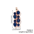 Rose gold pendant with dark blue teardrop stones measuring 2.8cm x 1.1cm - All Blue Gem Style (P2898-9)