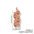 Rose gold necklace with AAA champagne zircon pendant 2.8cm size and 2.5g weight - Champagne Gem Style (P2898-11)