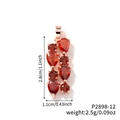 Rose gold pendant with red AAA cubic zirconia teardrop stones and measurements - All Red Gem Style B (P2898-12)