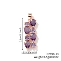 Necklace with purple water-drop and round zircons on rose gold pendant, model P2898-13 - Purple Series Gem Style (P2898-13)
