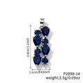 Elegant silver pendant necklace featuring pear-cut blue crystals and AAA zircons - All Blue Gem Style B (P2898-14)