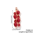 Rose gold pendant with red stones, 2.8cm height, teardrop zirconia stones design - All Red Gem Style C (P2898-15)