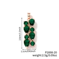 Rose gold pendant necklace with pear-cut emerald green stones and AAA cubic zirconia - All Green Gem Style (P2898-20)
