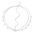 Silver multilayer bohemian hair chain with sparkling rhinestones and moon star tassels - Silver Bride Head Chain