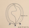 Bohemian multi-layer head chain with sparkling diamonds and teardrop pendants in alloy - Vintage Teardrop Head Chain (Silver)