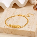 Golden stainless steel Virgo zodiac bracelet with lobster clasp and adjustable chain link - Gold Virgo