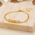 Golden stainless steel Libra zodiac chain bracelet with adjustable lobster clasp - Gold Libra