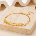Gold stainless steel Sagittarius zodiac word bracelet with lobster clasp for women - Gold Sagittarius