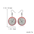 Creative dragon fruit slice drop earrings with red skin and white flesh details - Fruit