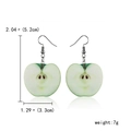 Green apple slice acrylic drop earrings with dimensions of 5.2cm length and 3.3cm width - Green Apple