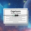 Capricorn zodiac bracelet with green aventurine and smoky quartz on black cord - Capricorn