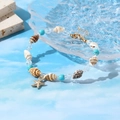 Bohemian ocean anklet with starfish pendant blue turquoise beads and natural shells - Starfish Pendant (Blue Beads 1) / Blue Beads 1