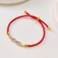 Verstellbares rotes geflochtenes Infinity-Armband mit blauem Evil Eye und Kristallen - Rotes Seil-Unendlichkeitsauge(BR24Y0214)