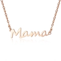 Κολιέ Mama σε ροζ χρυσό με γυαλιστερό μενταγιόν για τη Γιορτή της Μητέρας - Ροζ Χρυσό Κολιέ