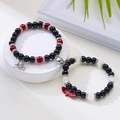 Bracciali magnetici di coppia con pipistrello e ragno per Halloween e stile creativo - Stile Nero Rosso E Bianco (Ragno Argentato E Pipistrello Rosso)