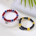 Braccialetti magnetici a cuore Halloween con ciondoli a ragno e pipistrello - Stile Multicolore Rosso Blu Nero E Giallo