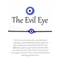 Minimalist evil eye bracelet with black woven cord on cultural meaning card - Black (1 Piece)