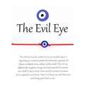 Traditional red string Evil Eye bracelet on white display card with blessing text - Red (1 Piece)