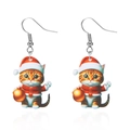Adorabili orecchini natalizi in acrilico con gatti arancioni e vestito da Babbo Natale - Gatto Arancione di Natale (ER24Y0852-3)