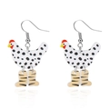 Orecchini a gallina in acrilico con cresta rossa e stivali a strisce ganci - Gallo con gli Stivali (ER24Y0852-5)
