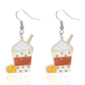Orecchini in acrilico latte speziato alla zucca con panna e ciondolo a forma di zucca - Bevanda alla Zucca Speziata (ER24Y0852-7)
