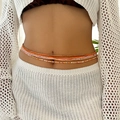 Set of four colorful bohemian beaded waist chains for women on summer beach vacation - Orange Gold Multi-layer Beaded (BJ25Y0027-3)