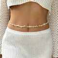 Bohemian waist chain with white beads, natural seashells, and starfish charms for summer - Yellow Style