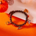 Detalle de pulsera de Halloween con cuentas y colgantes de calabaza, araña y fantasma - Estilo Calabaza Murciélago (BR25Y0388-2)
