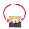Halloween-Halskette mit blutigen Handabdruck-Perlen und rotem Perlenschmuck für Damen - Halskette / Blut-Handabdruck Halskette