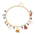 Collier d'Halloween avec pendentifs citrouille, fantôme et chauve-souris dorés - Style Fantôme Et Citrouille d'Halloween (#4)