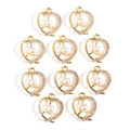 Pendentifs cœur DIY avec perles et strass pour colliers et boucles d'oreilles set - Style Coeur Simple (px1045-13)