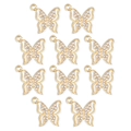 Set of 10 golden butterfly alloy pendants with rhinestones for DIY jewelry making - Hollow Butterfly Style (px1106-4)