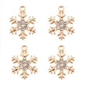 Lot de quatre pendentifs flacons dorés avec strass pour création de bijoux DIY - Style Flocon de Neige Soleil Rayonnant Strass Doré (px1086-31)