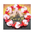 Pulsera de cuentas de Halloween con huellas de manos ensangrentadas y tarjeta - Pulsera / Pulsera Huella de Mano de Sangre