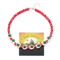 Collar de cuentas de Halloween con ojos sangrientos y tarjeta temática festiva - Collar / Collar Globo Ocular Inyectado en Sangre