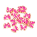 Details der rosaroten Schmetterlingsanhänger mit Vergoldung und Emaille für DIY Schmuck - Rosérot (px1143-10)