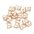 Schmetterling-Anhänger mit weißem Emaille und Goldbeschichtung für DIY Schmuckherstellung - Weiß (px1143-1)