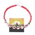 Collar de Halloween con cuentas rojas y varios motivos de personajes espeluznantes - Collar Color Mixto